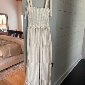 Striped Cream Maxi Dress